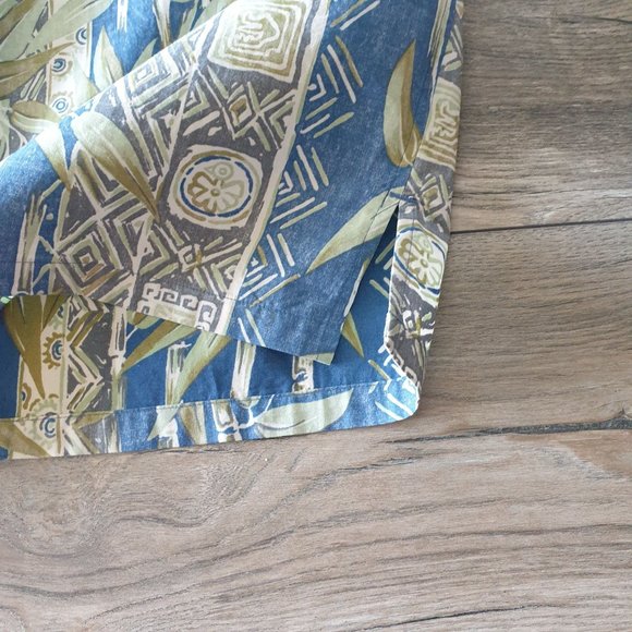 Cooke Street Men 2XL Short Sleeve Shirt Reverse Print Vacation Beach Bamboo Blue - Picture 8 of 8